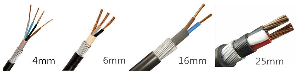 6mm 3 Core SWA Armoured Cable