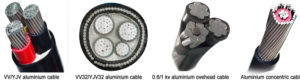 types of 16- 240 mm sq aluminium cable size