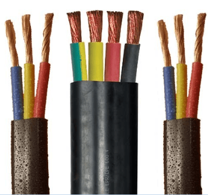3 core 4 core flat type submersible pump cable